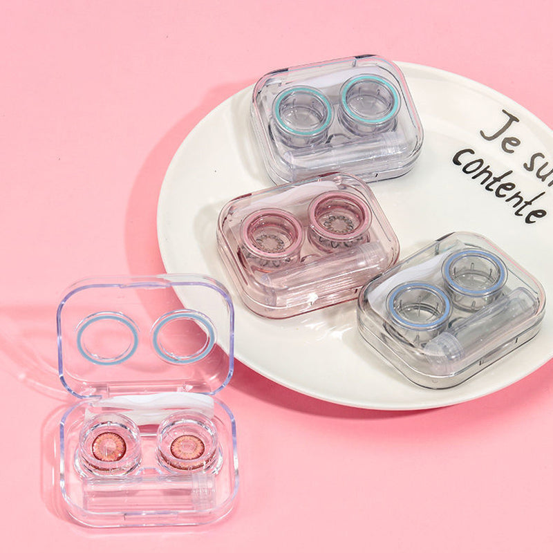 Leak Proof & Non Screw Cap Transparent Contact Lens Case (Random Color)-Lens Case-UNIQSO