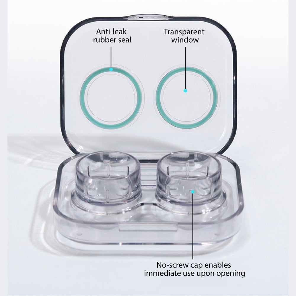 Leak Proof & Non Screw Cap Transparent Contact Lens Case (Random Color)-Lens Case-UNIQSO