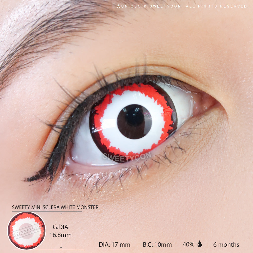 Sweety Mini Sclera White Monster (1 lens/pack)-Mini Sclera Contacts-UNIQSO