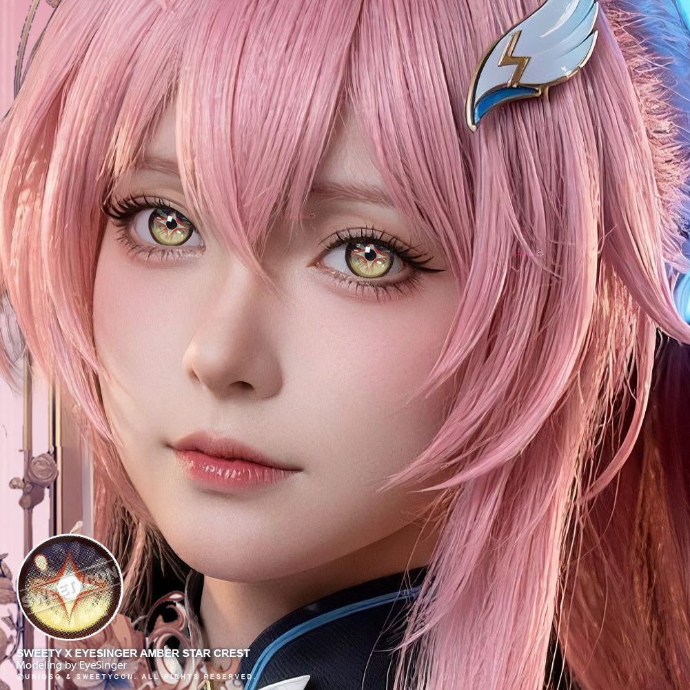 Sweety x Eyesinger Amber Star Crest (2 lenses/pack)-Colored Contacts-UNIQSO
