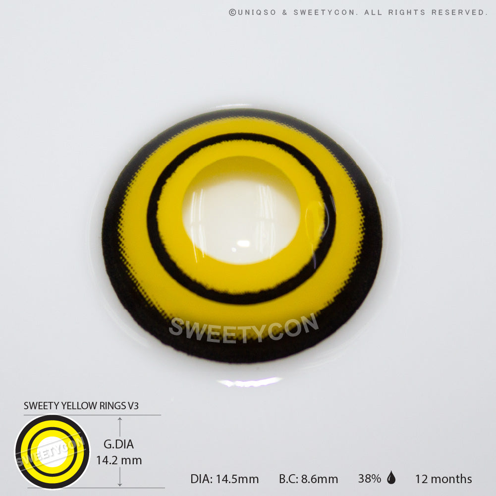 Sweety Crazy Yellow Rings V3 (Chainsaw Man - Makima) (1 lens/pack)-Crazy Contacts-UNIQSO