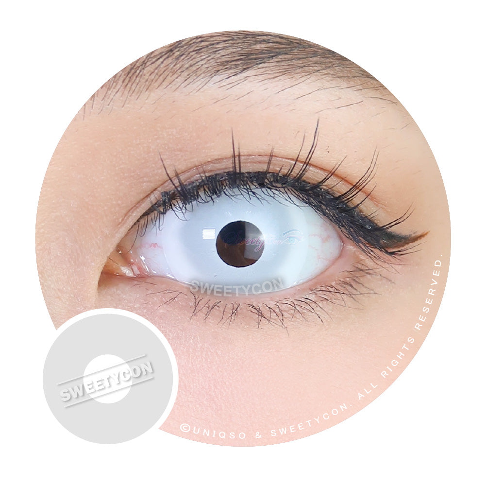 Sweety Mini Sclera UV Glow White (1 lens/pack)-Mini Sclera Contacts-UNIQSO