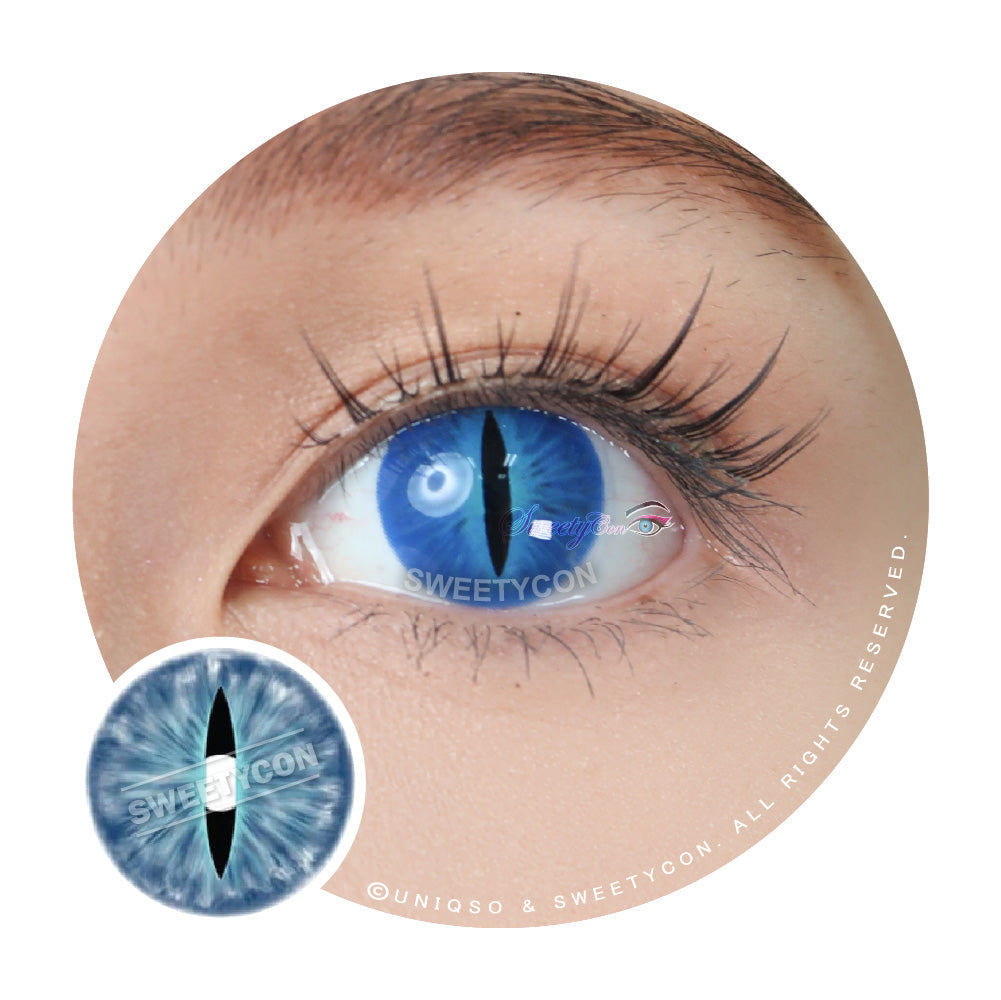 Sweety Crazy Blue Demon Eye / Cat Eye (New) (1 lens/pack)-Crazy Contacts-UNIQSO