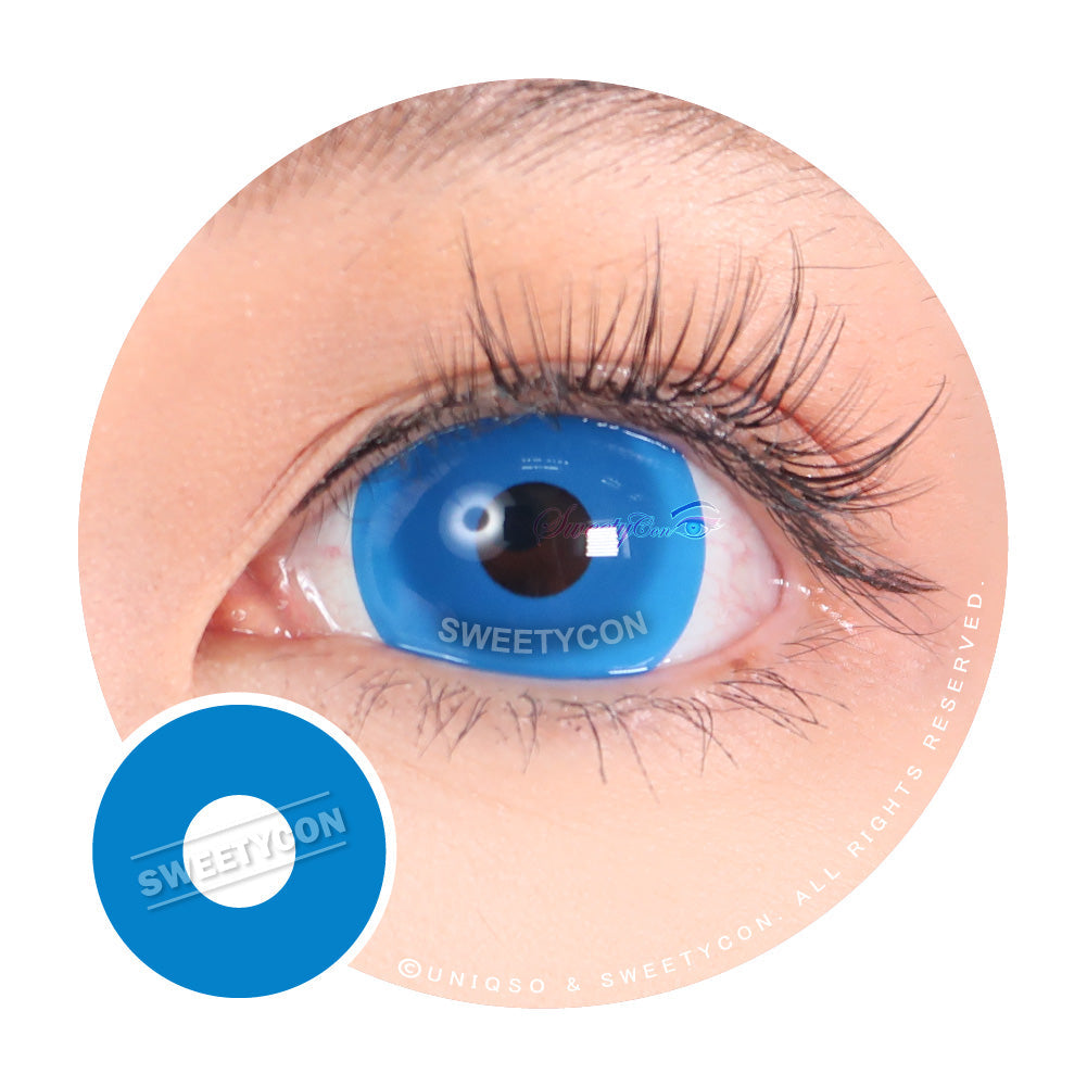 Sweety Mini Sclera UV Glow Blue (1 lens/pack)-Mini Sclera Contacts-UNIQSO