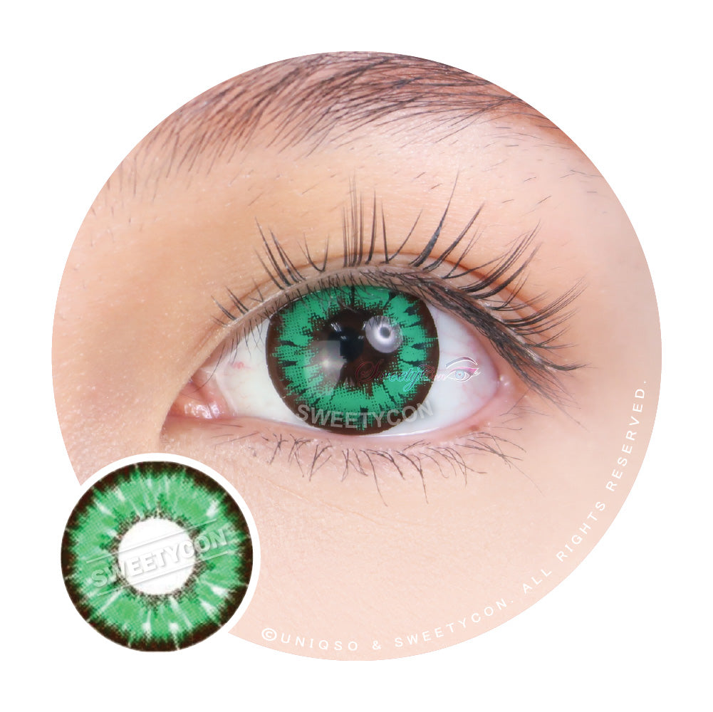 Sweety Akaten Green (1 lens/pack)-Colored Contacts-UNIQSO