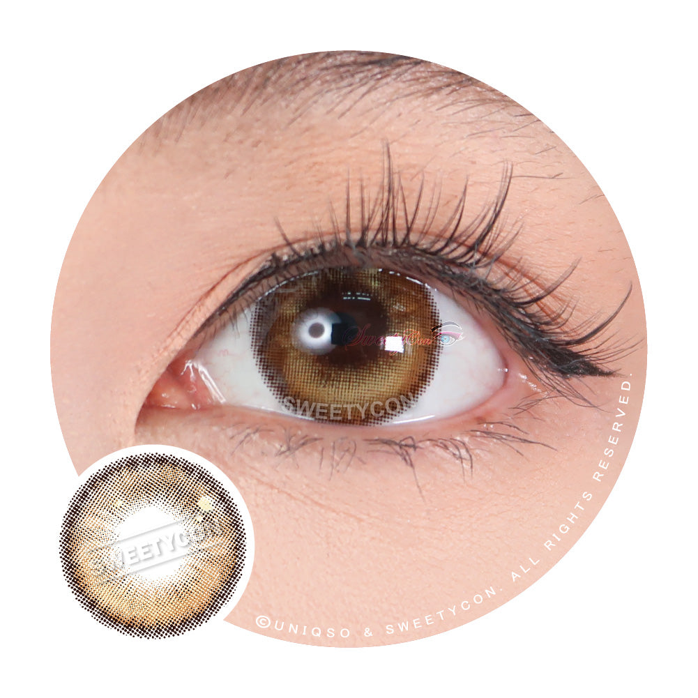 Sweety Anime Tear Orange Gold (1 lens/pack)-Colored Contacts-UNIQSO