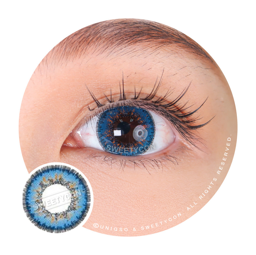 Sweety Poppy Blue (1 lens/pack)-Colored Contacts-UNIQSO