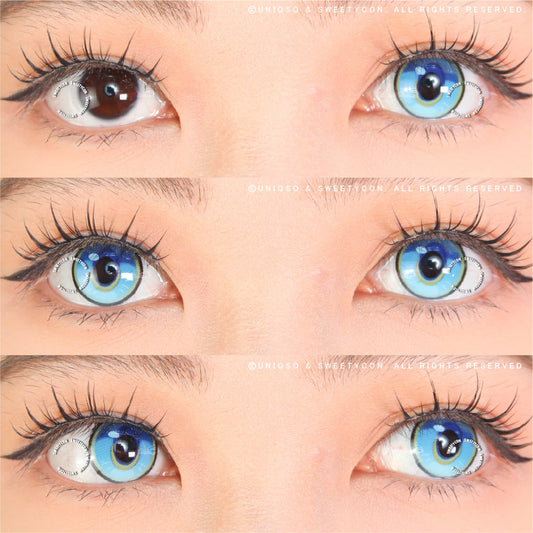 Sweety x Eyesinger Crystal Diamond Aqua (2 lenses/pack)-Colored Contacts-UNIQSO