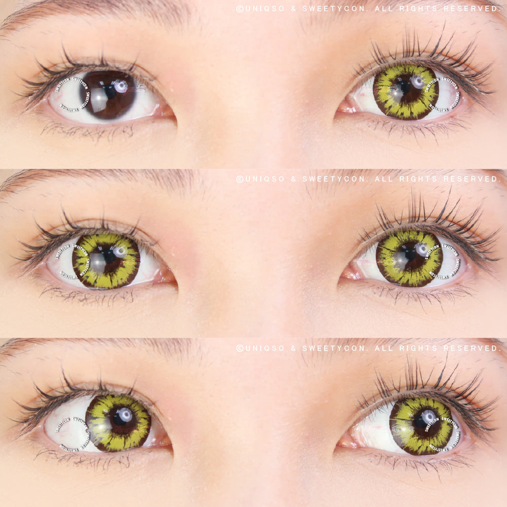 Sweety Akaten Yellow (1 lens/pack)-Colored Contacts-UNIQSO