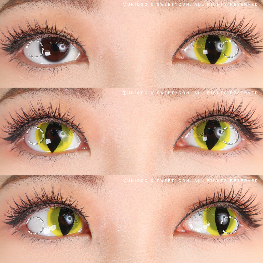 Sweety Crazy UV Yellow Cat (1 lens/pack)-Crazy Contacts-UNIQSO