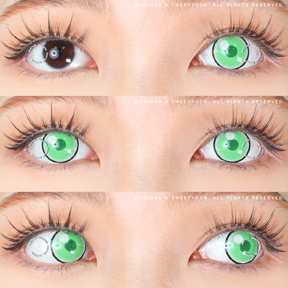 Sweety Anime Cloud Rim Green (1 lens/pack)-Colored Contacts-UNIQSO