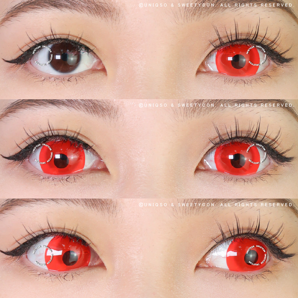 Sweety Mini Sclera UV Glow Red (1 lens/pack)-Mini Sclera Contacts-UNIQSO