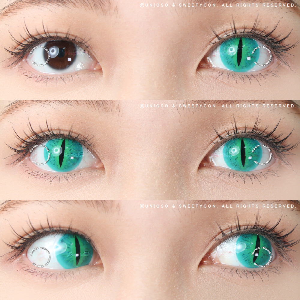 Sweety Crazy Green Demon Eye / Cat Eye (New) (1 lens/pack)-Crazy Contacts-UNIQSO