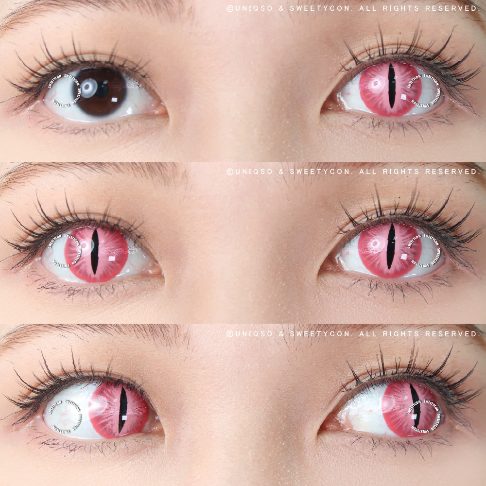 Sweety Crazy Pink Demon Eye / Cat Eye (New) (1 lens/pack)-Crazy Contacts-UNIQSO