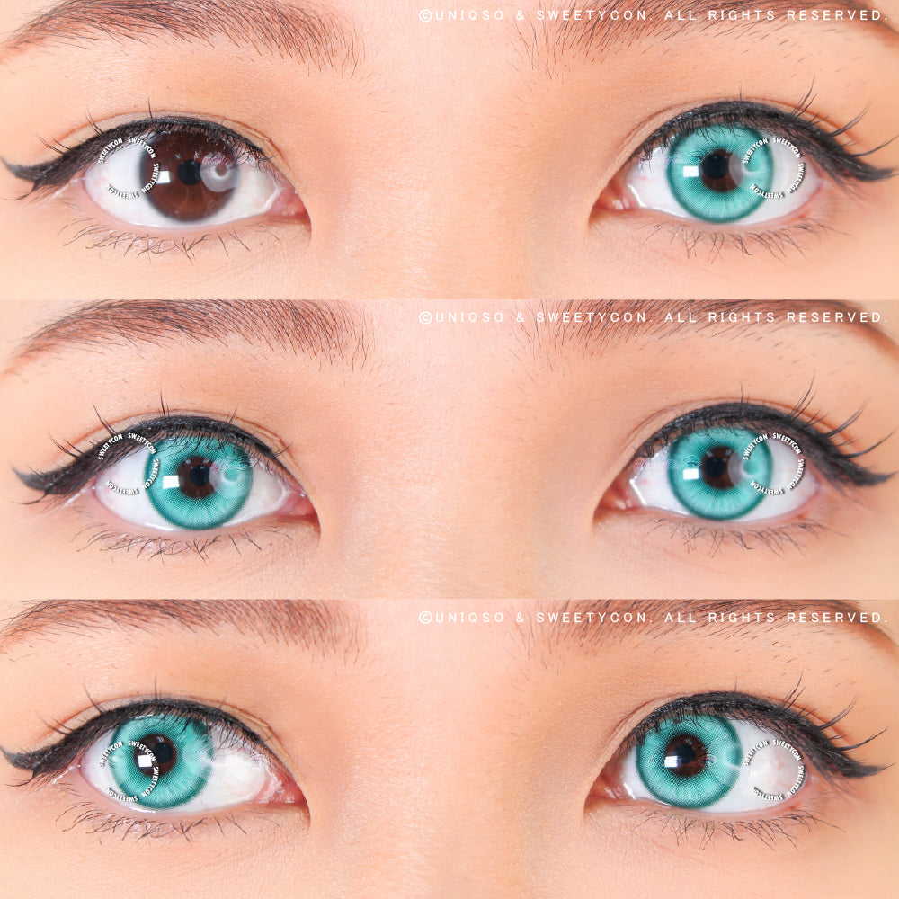 1 Day Sweety Star Tears Cyan Green (10 lenses/pack)-Colored Contacts-UNIQSO