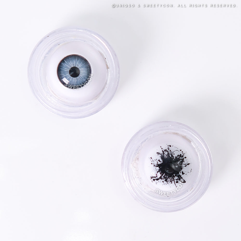 Sweety Mini Sclera Black Splash (1 lens/pack)-Mini Sclera Contacts-UNIQSO