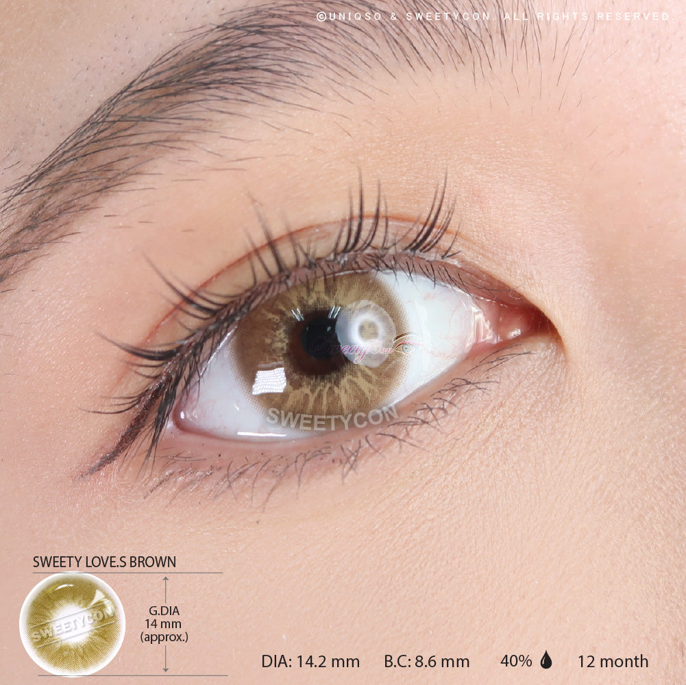 Sweety Love.S Brown (1 lens/pack)-Colored Contacts-UNIQSO