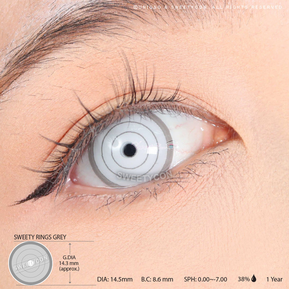 Sweety Crazy Rings Grey (1 lens/pack)-Crazy Contacts-UNIQSO