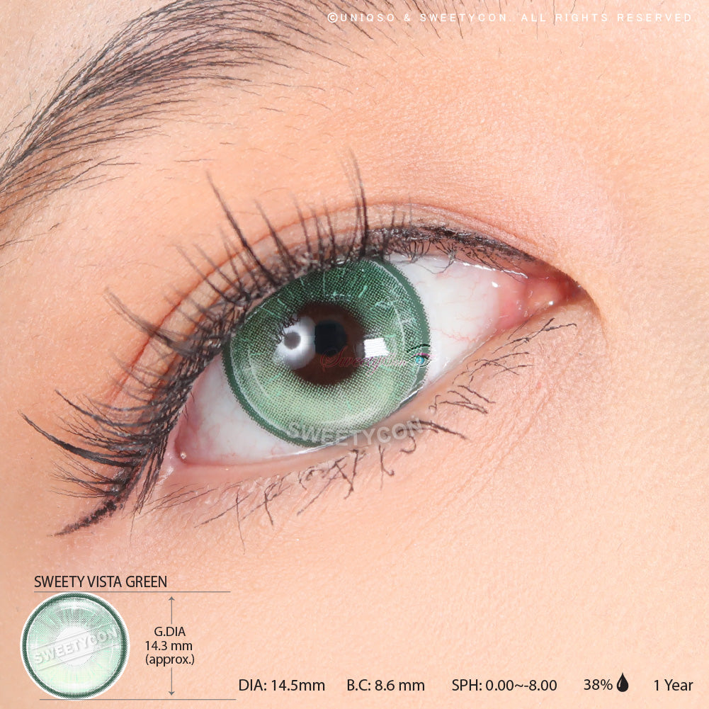 Sweety Vista Green (1 lens/pack)-Colored Contacts-UNIQSO