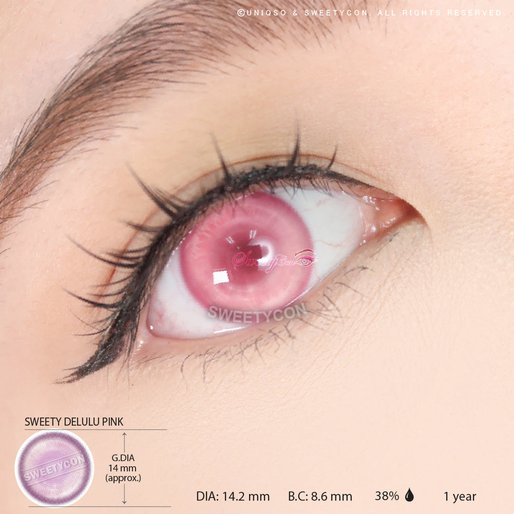 Sweety Delulu Pink (1 lens/pack)-Colored Contacts-UNIQSO