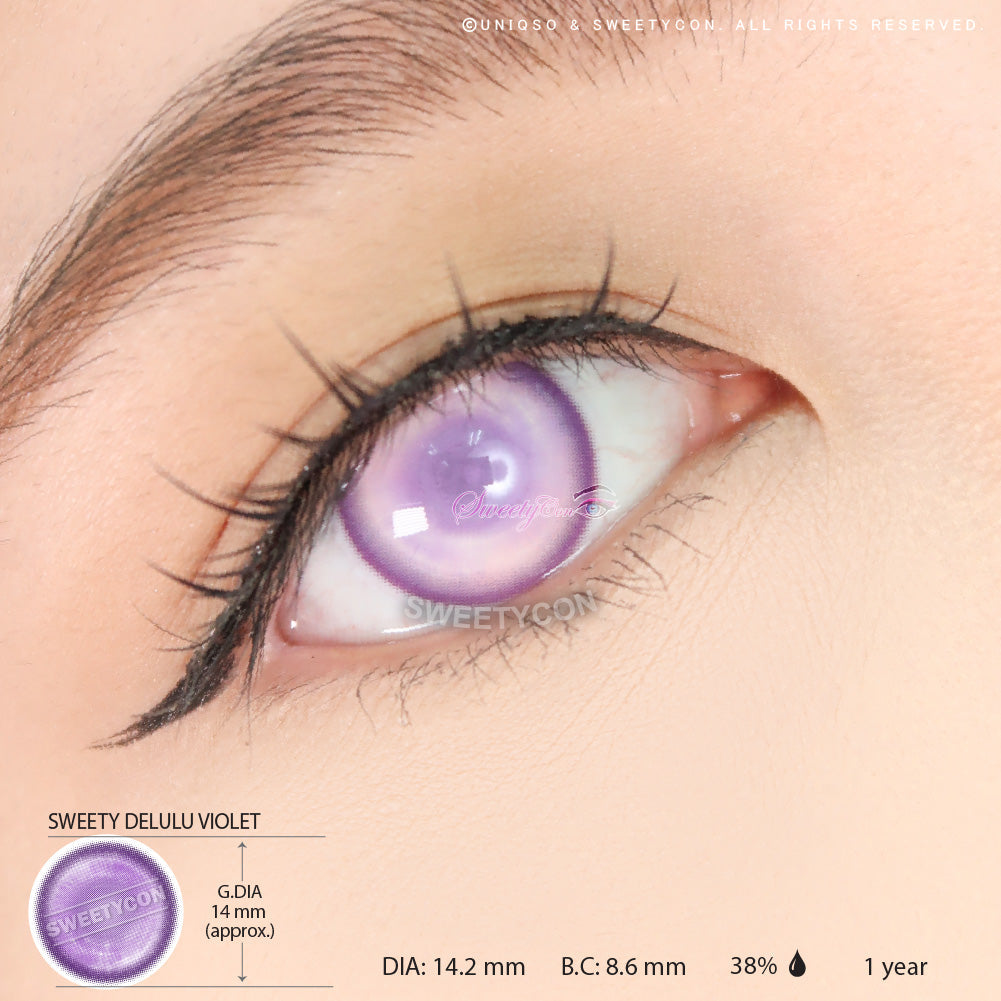 Sweety Delulu Violet (1 lens/pack)-Colored Contacts-UNIQSO