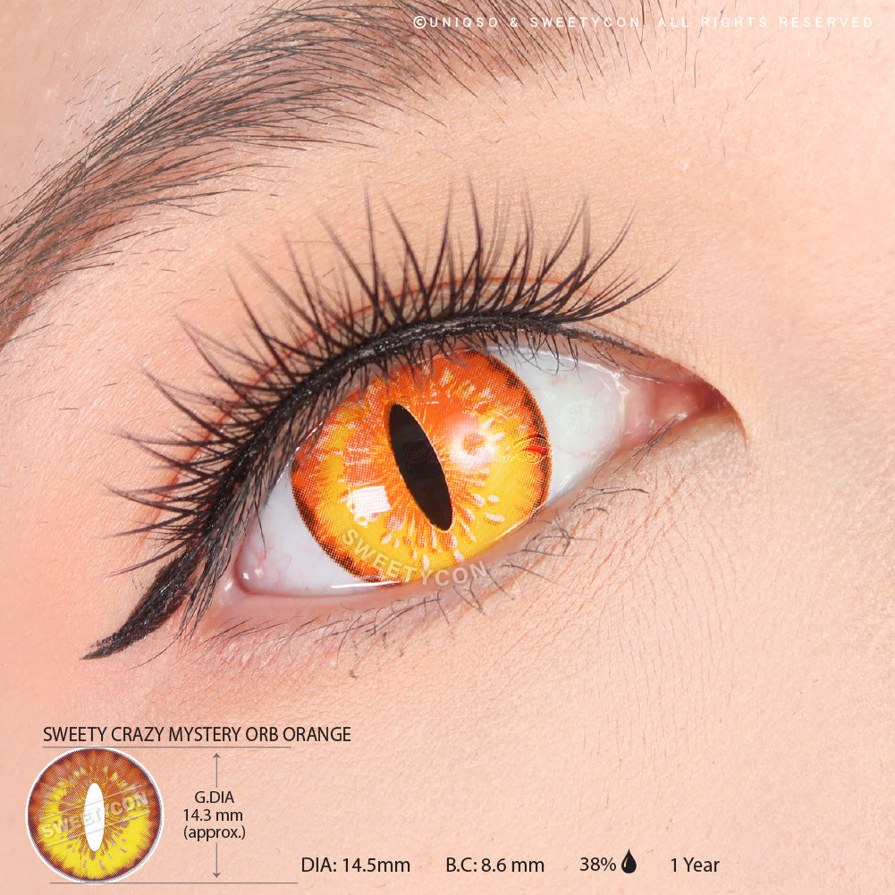 Sweety Crazy Mystery Orb Orange (1 lens/pack)-Crazy Contacts-UNIQSO