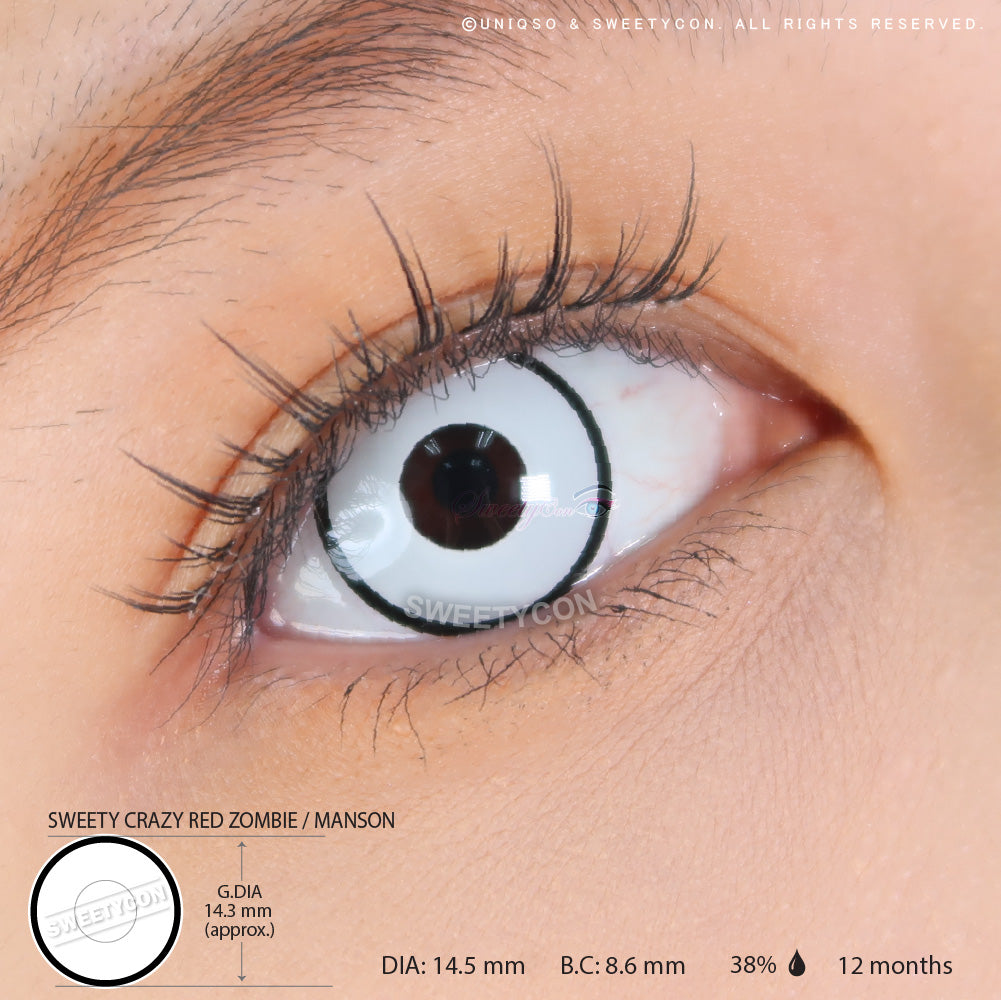 Sweety Crazy Corunus / White Zombie / Manson (1 lens/pack)-Crazy Contacts-UNIQSO