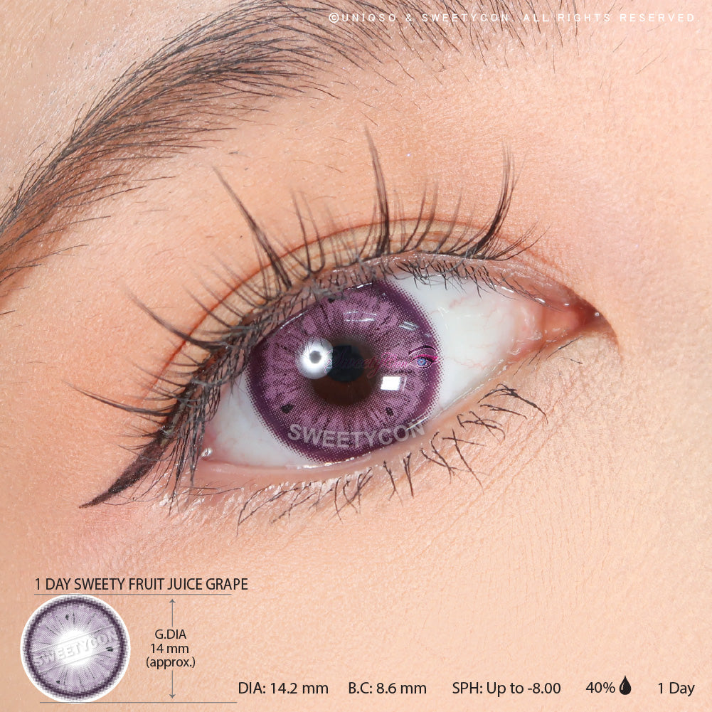 1 Day Sweety Fruit Juice Grape (2 or 10 lenses/pack)-Colored Contacts-UNIQSO