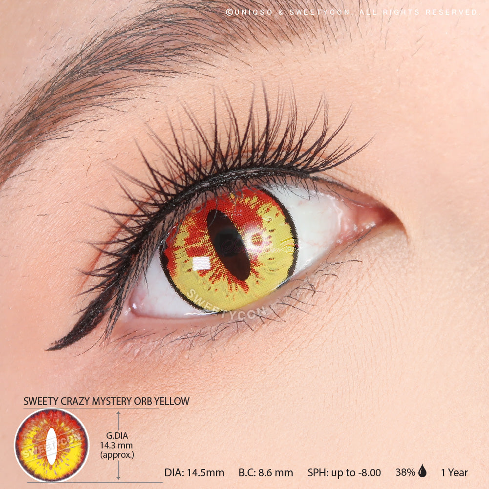 Sweety Crazy Mystery Orb Yellow (1 lens/pack)-Crazy Contacts-UNIQSO