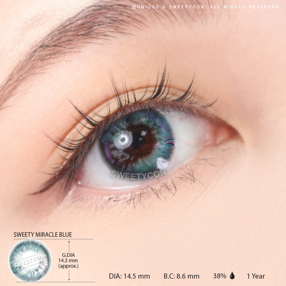 Sweety Miracle Blue (1 lens/pack)-Colored Contacts-UNIQSO