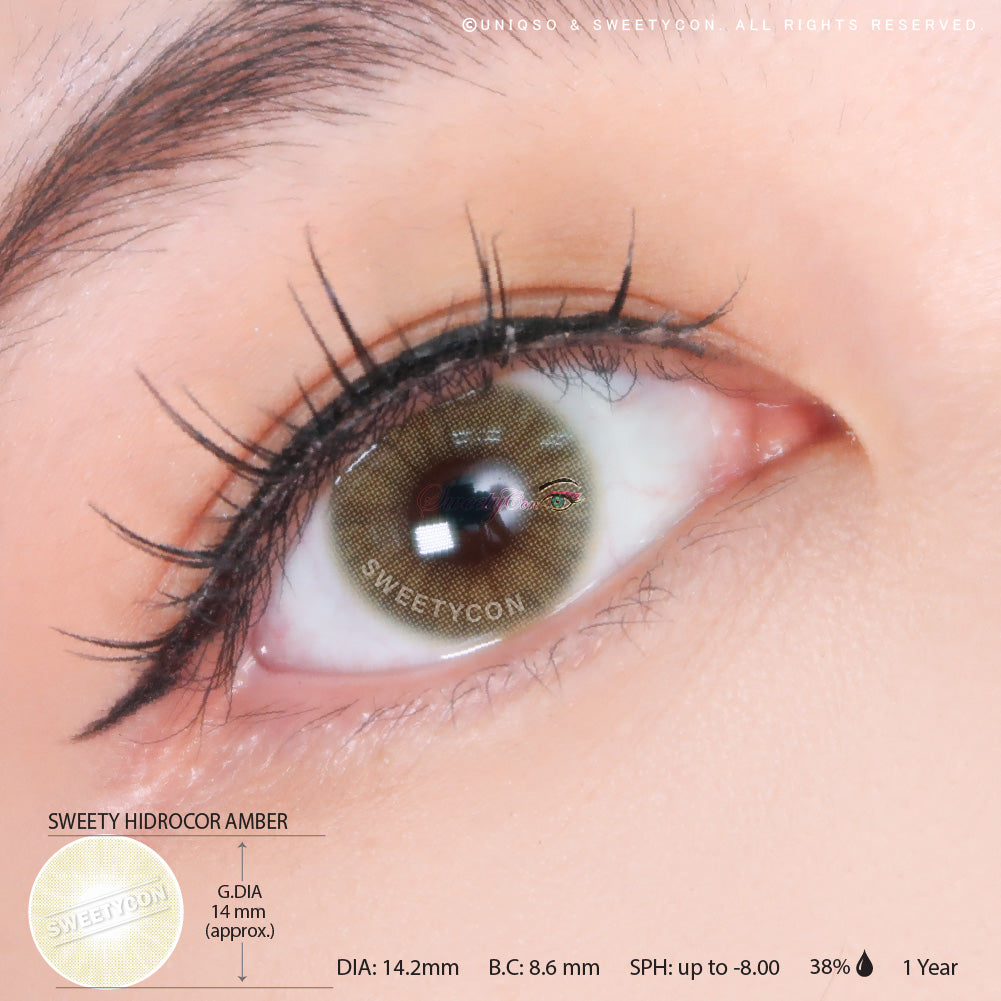 Sweety Hidrocor Amber (1 lens/pack)-Colored Contacts-UNIQSO