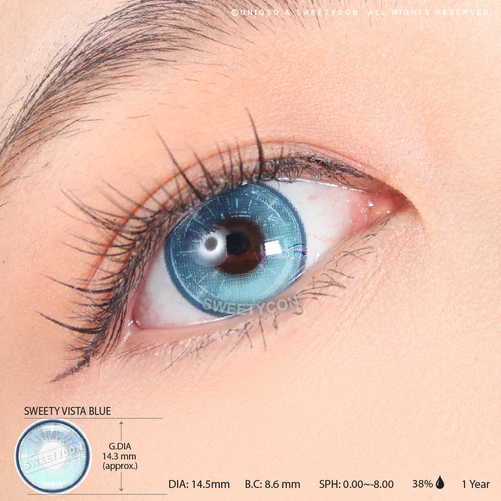 Sweety Vista Blue (1 lens/pack)-Colored Contacts-UNIQSO