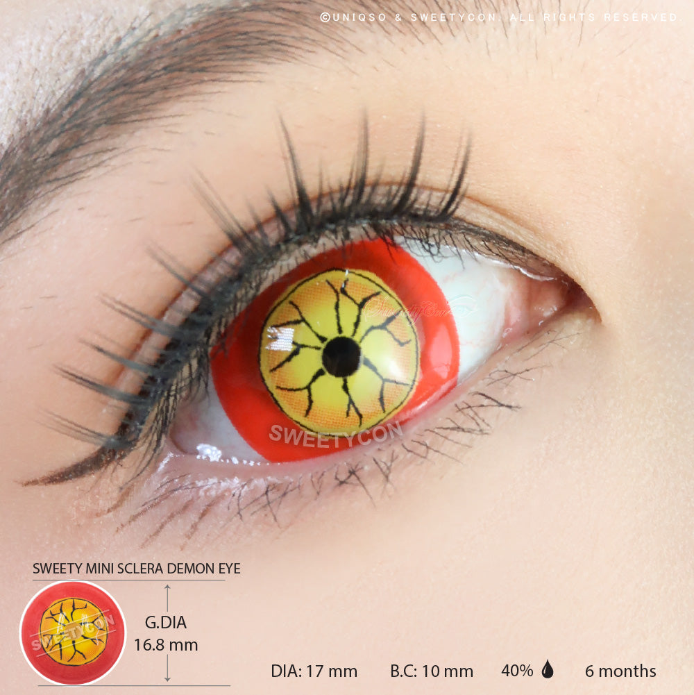 Sweety Mini Sclera Demon Eye (1 lens/pack)-Mini Sclera Contacts-UNIQSO