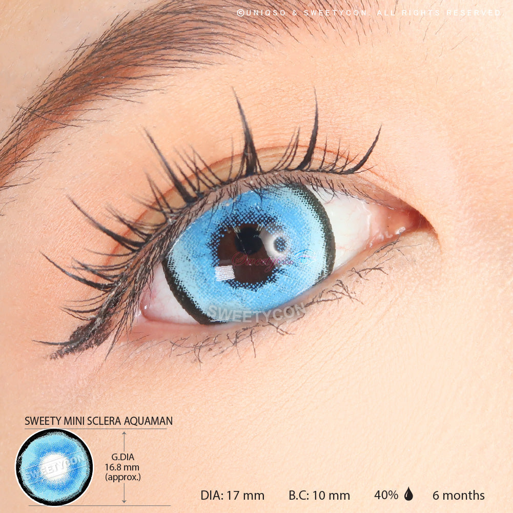 Sweety Mini Sclera Aquaman (1 lens/pack)-Mini Sclera Contacts-UNIQSO