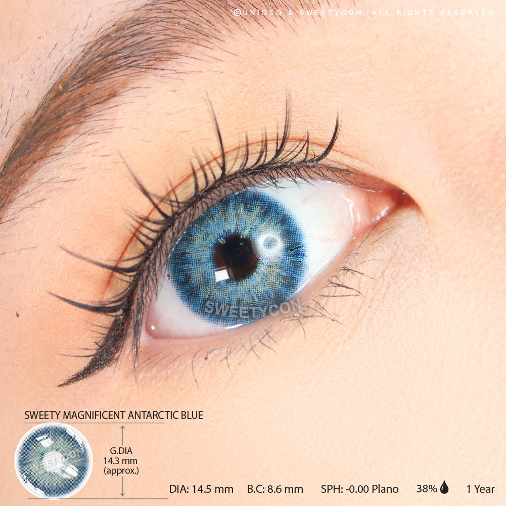 Sweety Magnificent Antarctic Blue (1 lens/pack)-Colored Contacts-UNIQSO