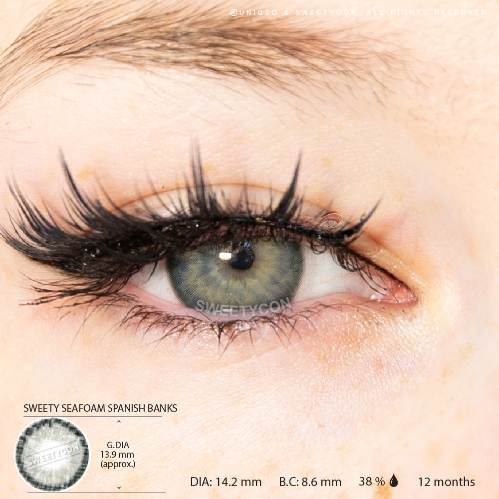 Sweety Seafoam Spanish Banks (1 lens/pack)-Colored Contacts-UNIQSO