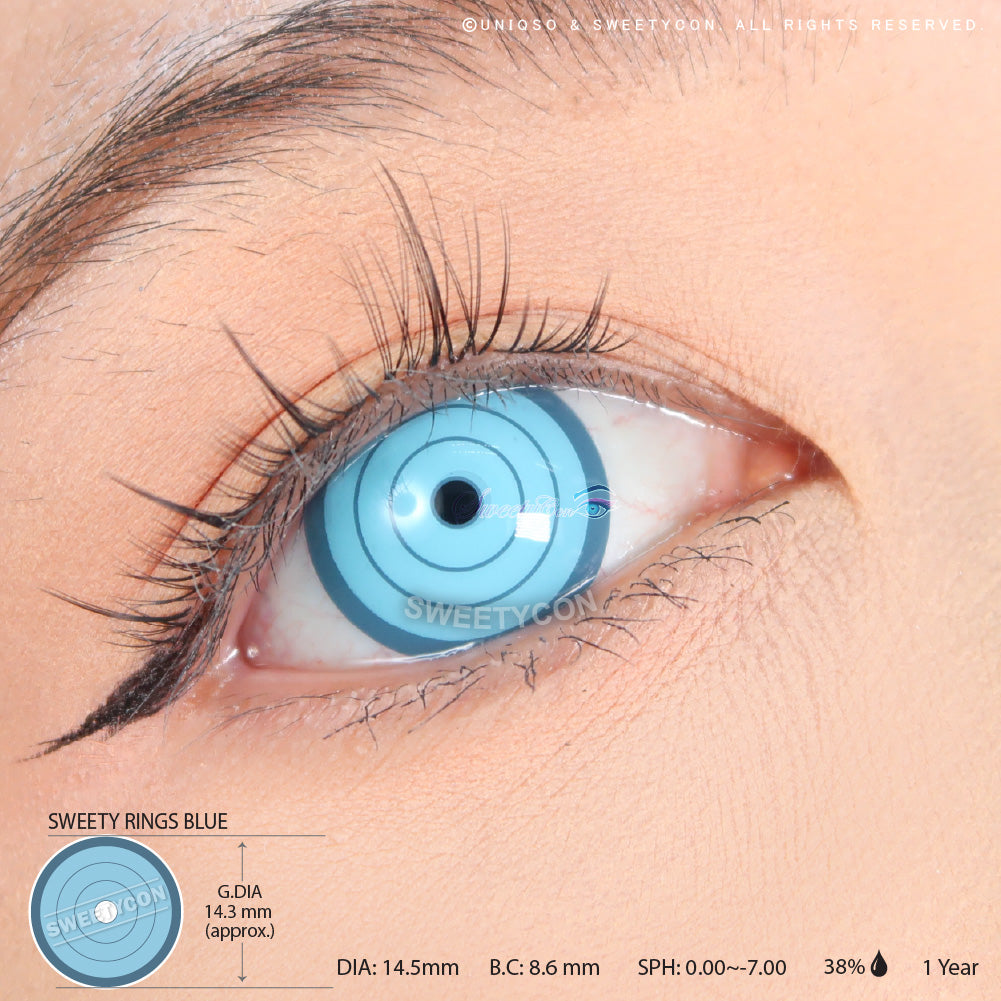 Sweety Crazy Rings Blue (1 lens/pack)-Crazy Contacts-UNIQSO
