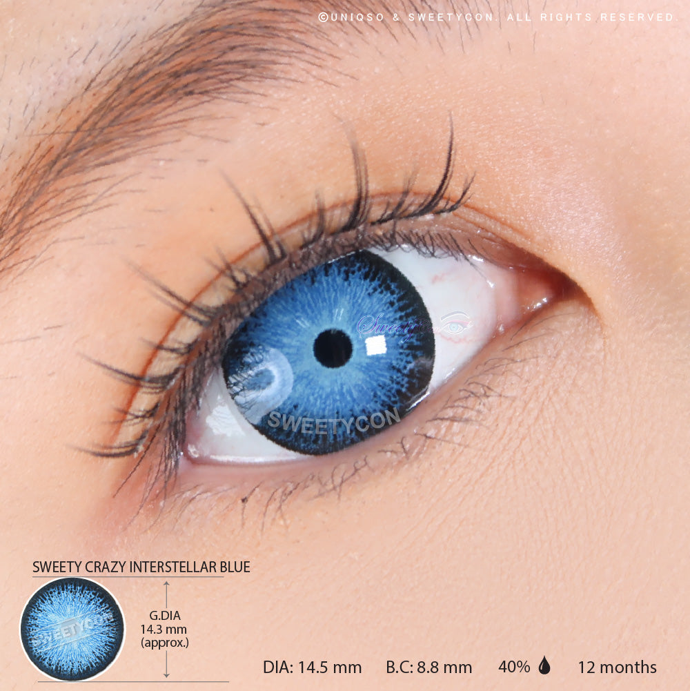 Sweety Crazy Interstellar Blue (1 lens/pack)-Colored Contacts-UNIQSO