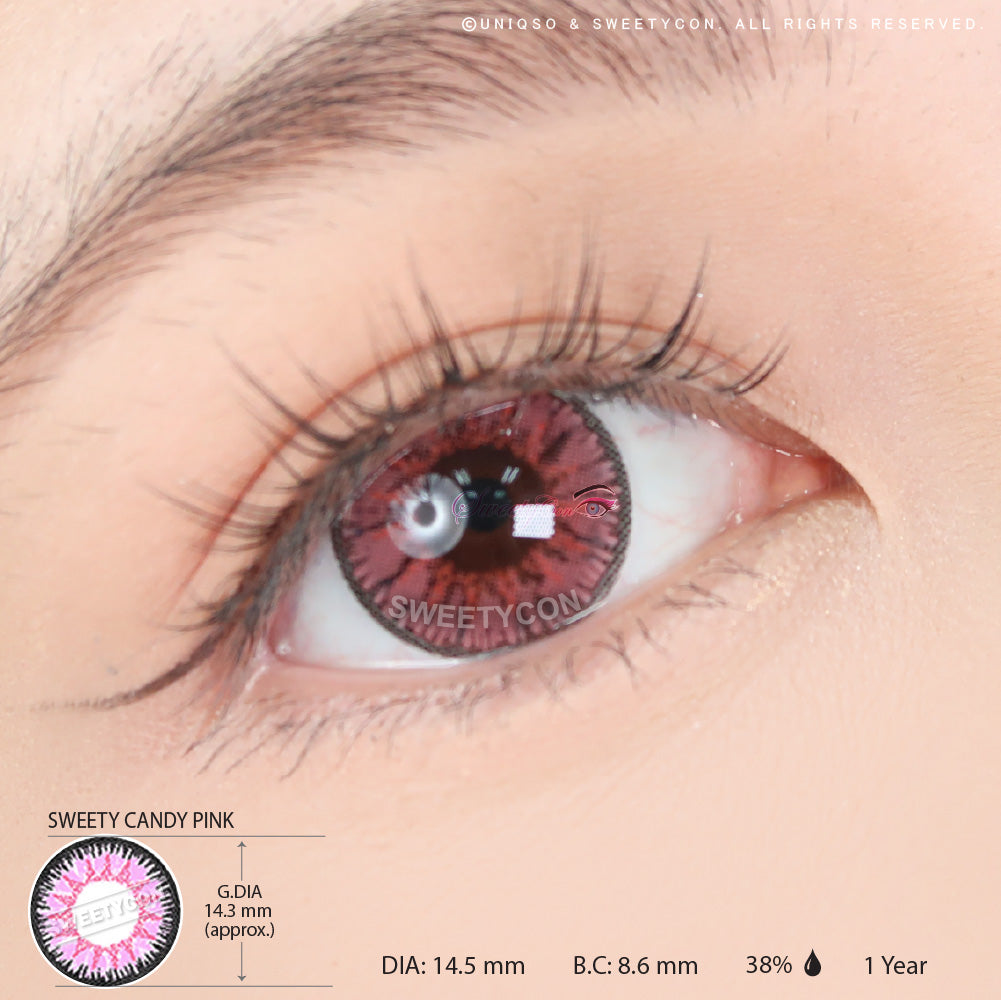 Sweety Candy Pink (1 lens/pack)-Colored Contacts-UNIQSO