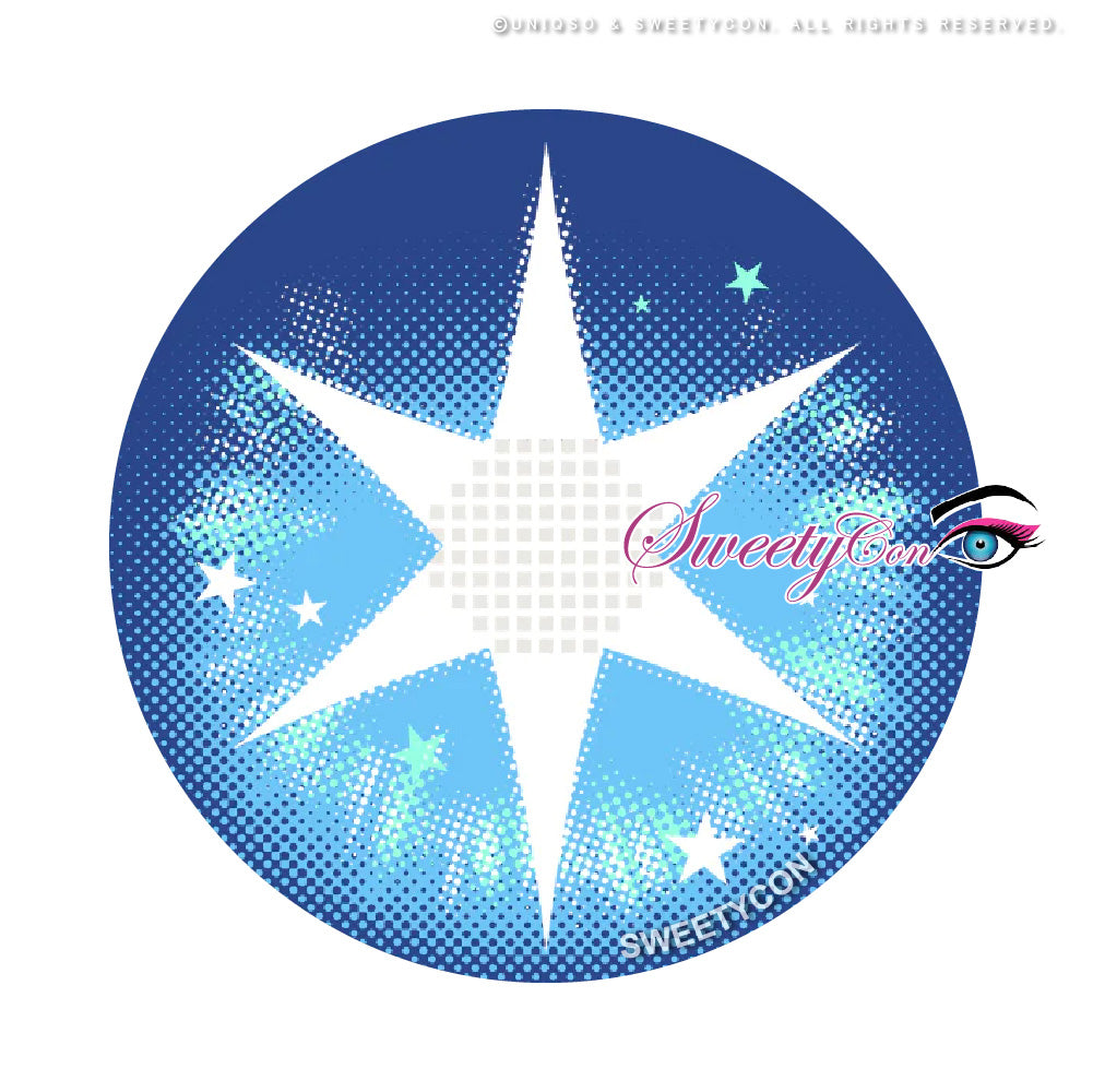 Sweety Pop Star Blue (1 lens/pack)-Colored Contacts-UNIQSO