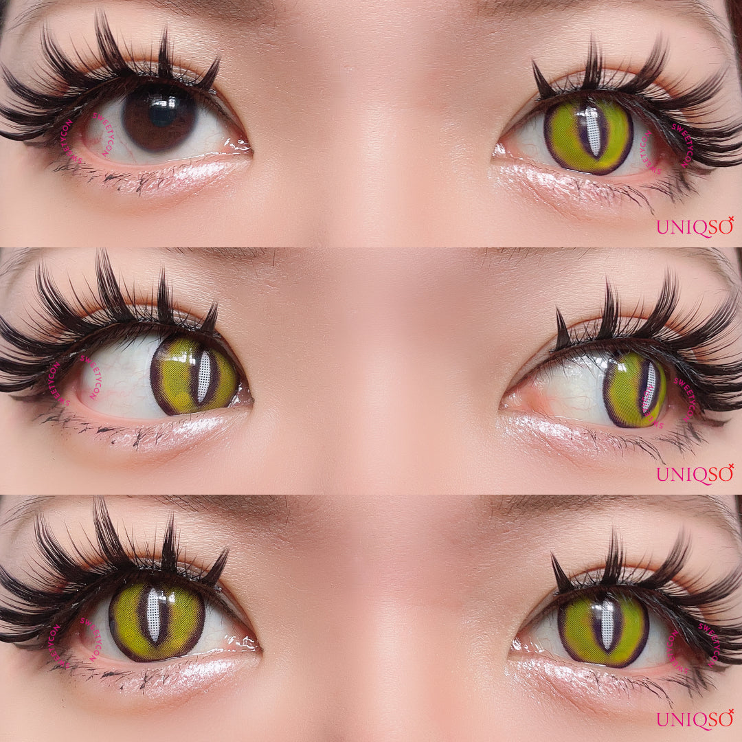 Sweety Crazy Yellow Demon Eye White Slit (1 lens/pack)-Crazy Contacts-UNIQSO