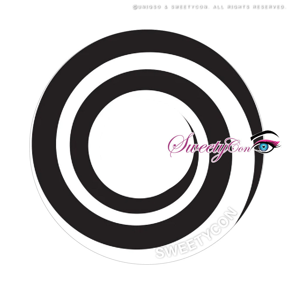 Sweety Mini Sclera Black Spiral (1 lens/pack)-Mini Sclera Contacts-UNIQSO