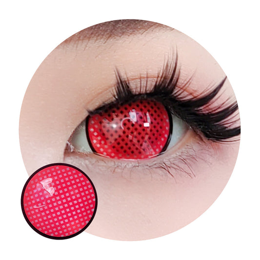 Sweety Mini Sclera Red Mesh Rim (1 lens/pack)-Mini Sclera Contacts-UNIQSO