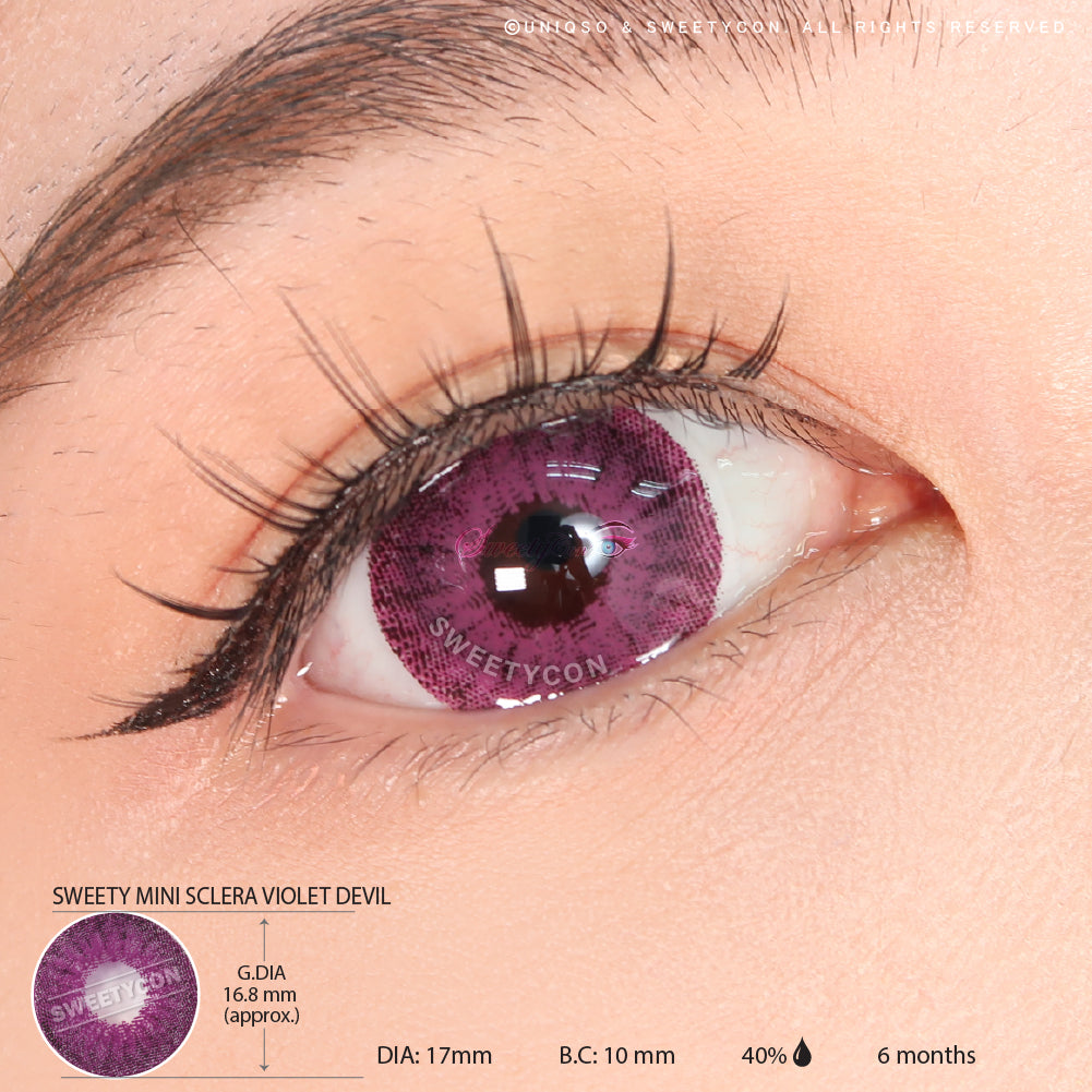 Sweety Mini Sclera Violet Devil (1 lens/pack)-Mini Sclera Contacts-UNIQSO