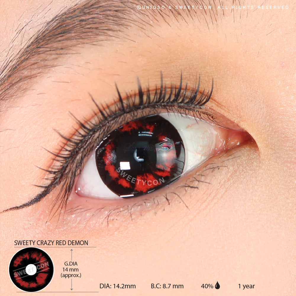 Sweety Crazy Red Demon (1 lens/pack)-Crazy Contacts-UNIQSO